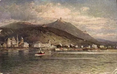 Königswinter mit dem Drachenfels — Hotel auf dem Drachenfels, PLTER JOSEF THELEN G.m.b.H. Co. — Alemanha