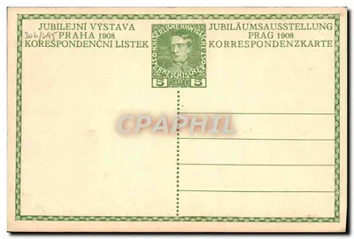 Festival de Jubileu de Praga 1908 — Franz Joseph I — editor não visível — Verso