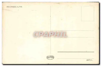 Zamek na wzgórzu — widok z Hluboká n/Vlt. — wydawca Siyografia, nr 4877/3 — Rewers
