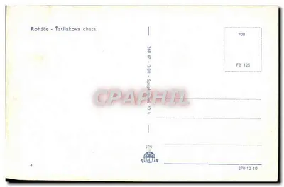 Roháče - Ťatliakova chata — wydawca TATRAN, numer serii 708 — Rewers