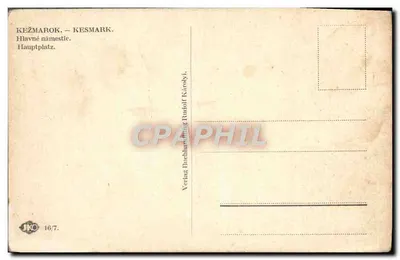 Hospício de Kežmarok — Prefeitura e campanário — Verlag Rudolf Karoly — Verso