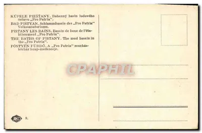 Banheiros de Pisteany — piscina de lama do « Pro Patria » — editor JKO, n°8 — Verso