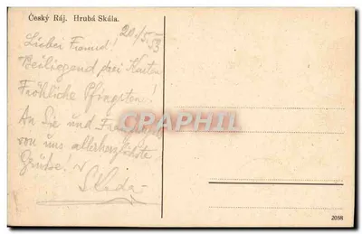 Český Ráj. Hrubá Skála — wizja z zamku i skał — n° 2058 — Rewers