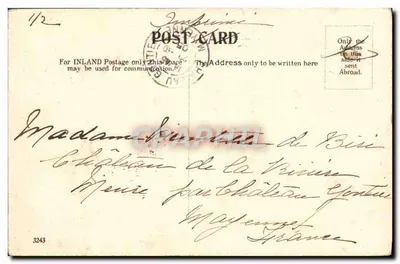 Hôtel Dieu de Montréal — vue extérieure avec mur d'enceinte — éditeur Illustrated Post Card Co., n°938 — Verso