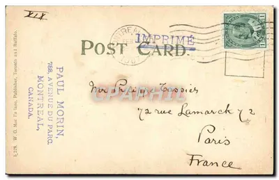 Amerykańskie Spadki z Wyspy Kozy, Spadki Niagara — W. G. Mac Farlane, Wydawca, Toronto, Kanada — n° 228 — Rewers