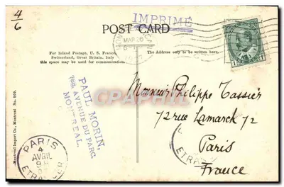 Spadziste Niagary — Ogólny widok z mostu — Montreal Import Co. Nr 500 — Rewers