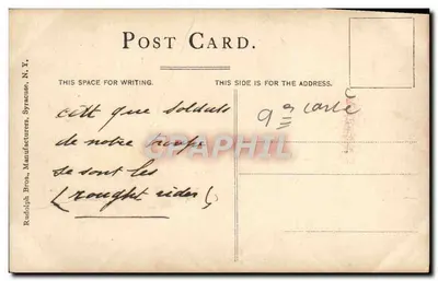 Troop D diante da Armureria Estadual, Syracuse, N.Y. — Rudolph Bros. — n° 304 — Verso
