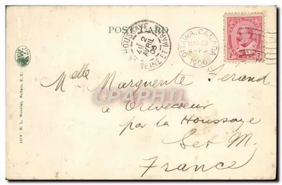 Lafayette Square, Buffalo, N.Y. — widok miejski z monumentem i tramwajem — wydawca H. L. Weihler, nr 1018 — Rewers