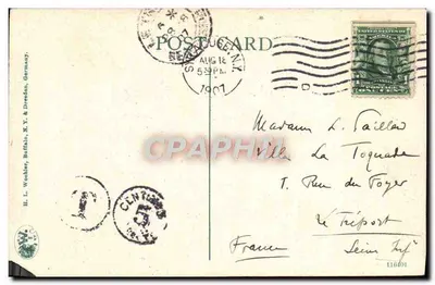 Trem passando pelas ruas de Syracuse, N.Y. — H. L. Woehler, Buffalo, N.Y. — n°711 — Verso