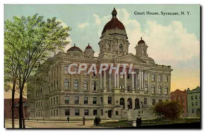 Tribunal, Syracuse, N.Y. — vista arquitetônica — editor WW. JUDE CO., N.Y.