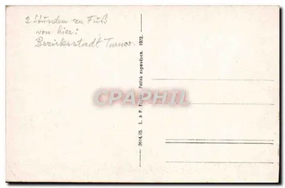 Turnov-Náměstí — centralna ulica z wieżą zegarową — wydawca L. & P. Praha, nr 3614/75 — Rewers