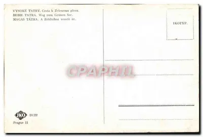 Vysoké Tatry — Cesta para o Lago Zelené plesu — IKOTYP, Praga II — Verso