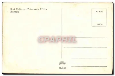 Moinho de Srní Rejštejn — Bystřina — editor ORBIS, número de série 024746 — Verso