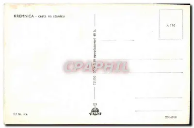 Bilhete postal antigo Kremnica cesta na stanicu — Verso