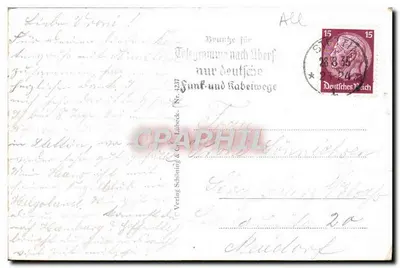 Stettin - Widok na taras Haken, Muzeum i Budynek Rządu — Verlag Schünning & Co. Libbeck, n° 4237 — Rewers