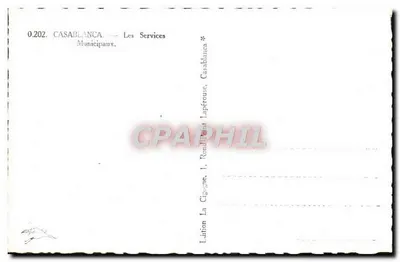 Casablanca — Usługi Miejskie — Wydawca Lapérouse, n° 0.202 — Rewers