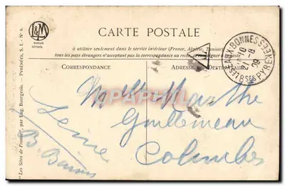 Vista de Bayonne — rua animada — editor J.&M. Marque d'Ornées, n°6 — Verso