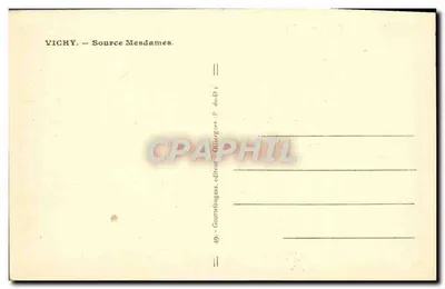 Vichy — Źródło Mesdames — G. d'O, wydawca — Rewers