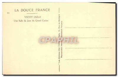 Sala Gier Wielkiego Kasyna — Vichy (Allier) — Wydawnictwo YVON — Rewers