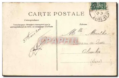 Dourdan — Fosy i wieże przy wejściu do zamku — Wydawca nieodczytalny — Rewers