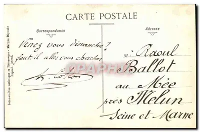 Corbeil (S.-et-O.) — Przystanie w Corbeil — Rysunek z natury i litografia przez Champin w 1845 roku — Rewers