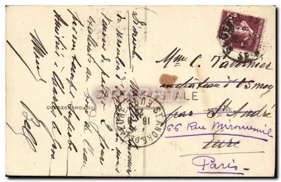 Bilhete postal antigo Orgeval La Chapelle — Verso