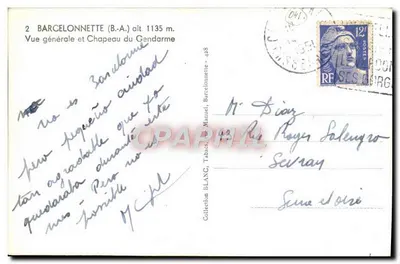 Barcelonnette (B.A.) — Ogólny widok i Kapelusz Strażnika — Tabas, Barcelonnette - 428 — Rewers