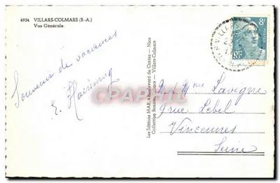 Villars-Colmars — Ogólny widok — Wydawnictwo MAR, Nice — Rewers