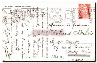 Cascades du Château — Nice — Éditions G.M.G. Nice, n°18 — Rewers