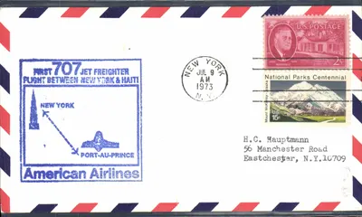 Erster Jet-Flug zwischen New York und Haiti — American Airlines — 9. Juli 1973