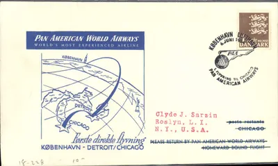 Copenhague - Detroit/Chicago — primeira ligação direta — Pan American World Airways