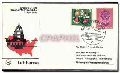 Primeiro voo LH 420 — Frankfurt/M.-Filadélfia — Lufthansa