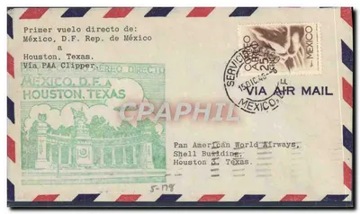 Primeiro voo direto de México para Houston, Texas — Pan American World Airways