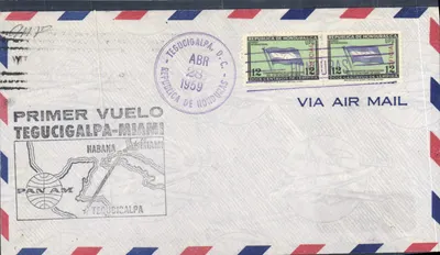 Primeiro voo Tegucigalpa-Miami — Tegucigalpa, Honduras — 28 abril 1959