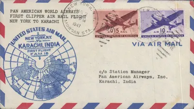Primeiro voo aéreo Nova York-Karachi — Pan American World Airways — 1947