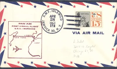 Первый авиарейс Pan Am — США-Марокко — A.M.F. Idlewild, Ямайка — 28 апреля 1963