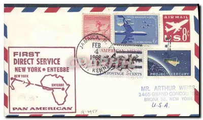 Primeiro serviço New York - Entebbe — Pan American — Jamaica, 4 fevereiro 1966