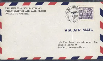 Primeiro voo aéreo Pan American World Airways — Praga a Gander — 17. VI. 1946