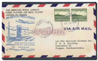 Primeiro voo aéreo Pan American World Airways Gander-Praga — Gander, 15 de junho de 1946