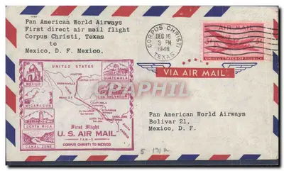 Corpus Christi — Primeiro voo direto para o México — Pan American World Airways