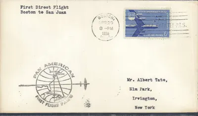 Erster direkter Flug Boston-San Juan — Pan American — 29. April 1958