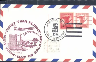 Primeiro voo TWA Nova York-Dar es Salaam — Jamaica, 29 abril 1967