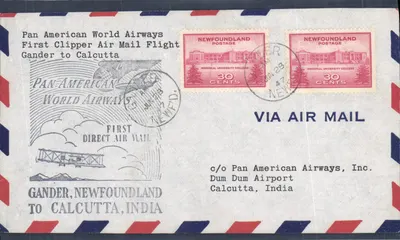 Gander em Calcutta — Primeiro voo aéreo Pan American World Airways — Editor: Pan American Airways, Inc.