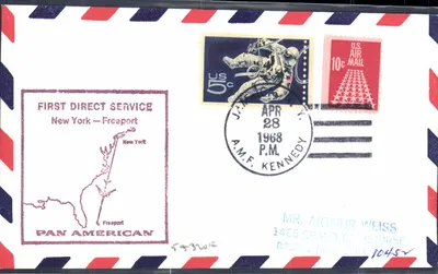 New York — Freepport — Pan American — 1er service direct — 28 avril 1968