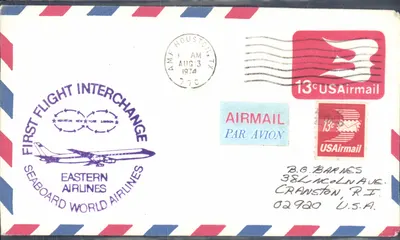 Primeiro voo interconexão Houston-New York-Londres — Eastern Airlines e Seaboard World Airlines — AMF Houston, TX