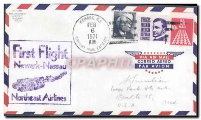Primeiro voo Newark-Nassau — Northeast Airlines — Newark, N.J. — 6 fevereiro 1971