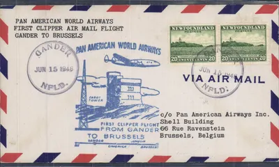 Primeiro voo aéreo transatlântico Pan American World Airways — Gander a Bruxelas — 15 de junho de 1946