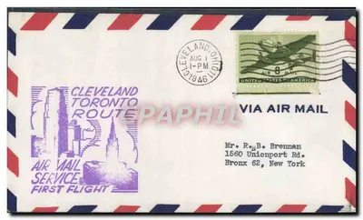 Cleveland - Toronto Route — First Flight — Air Mail Service — Cleveland, Ohio