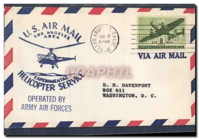 Correio Aéreo dos EUA — Área de Los Angeles — Serviço Experimental de Helicóptero — Forças Aéreas do Exército
