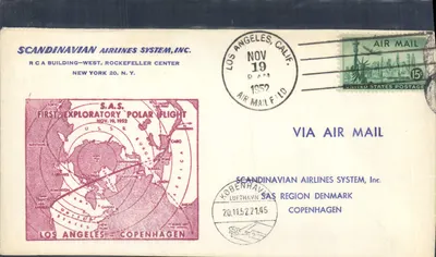 Первый полярный перелёт — С.А.С. — Лос-Анджелес — Копенгаген — 1952 — Scandinavian Airlines System, Inc.